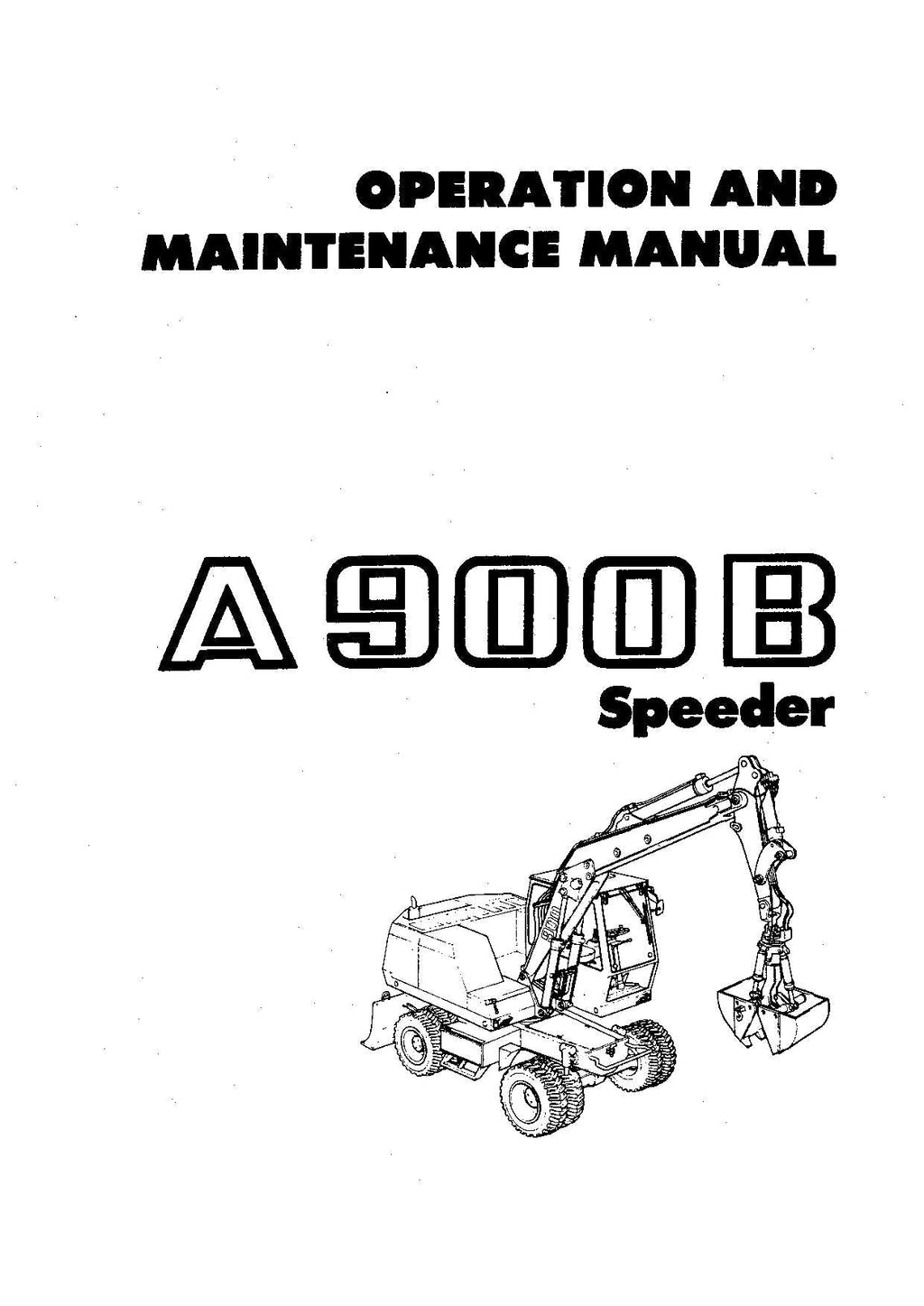 Liebherr A900 B Speeder Excavator  Operators manual