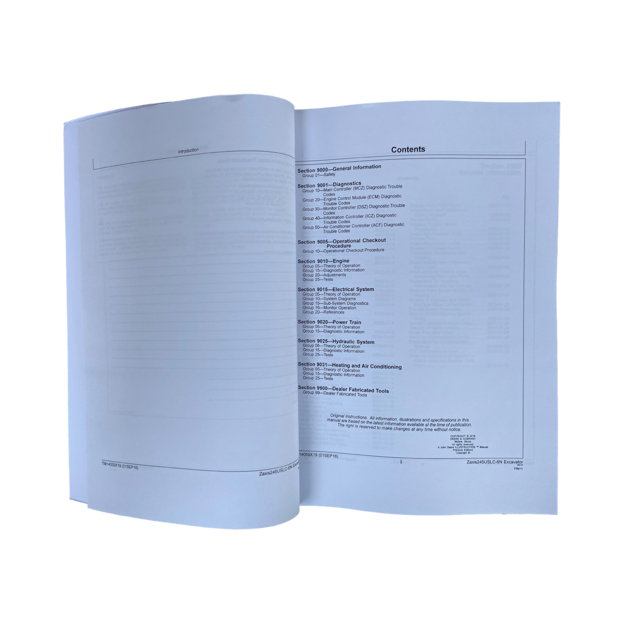 HITACHI ZAXIS245USLC-6N EXCAVATOR OPERATION TEST SERVICE MANUAL