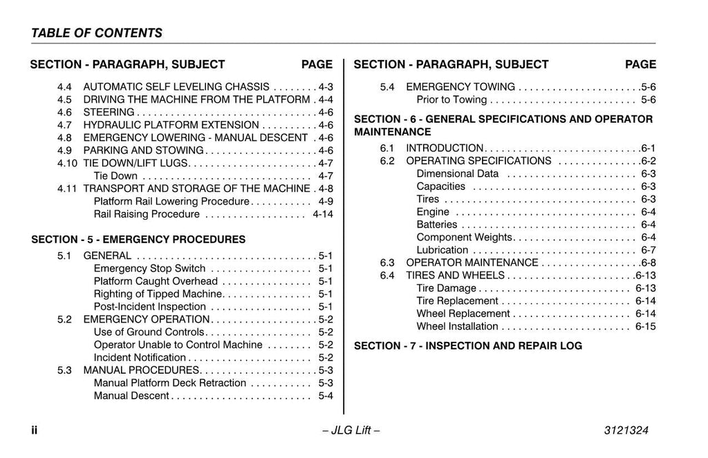 JLG 80SL Scissor Lift Maintenance Operation Operators Manual