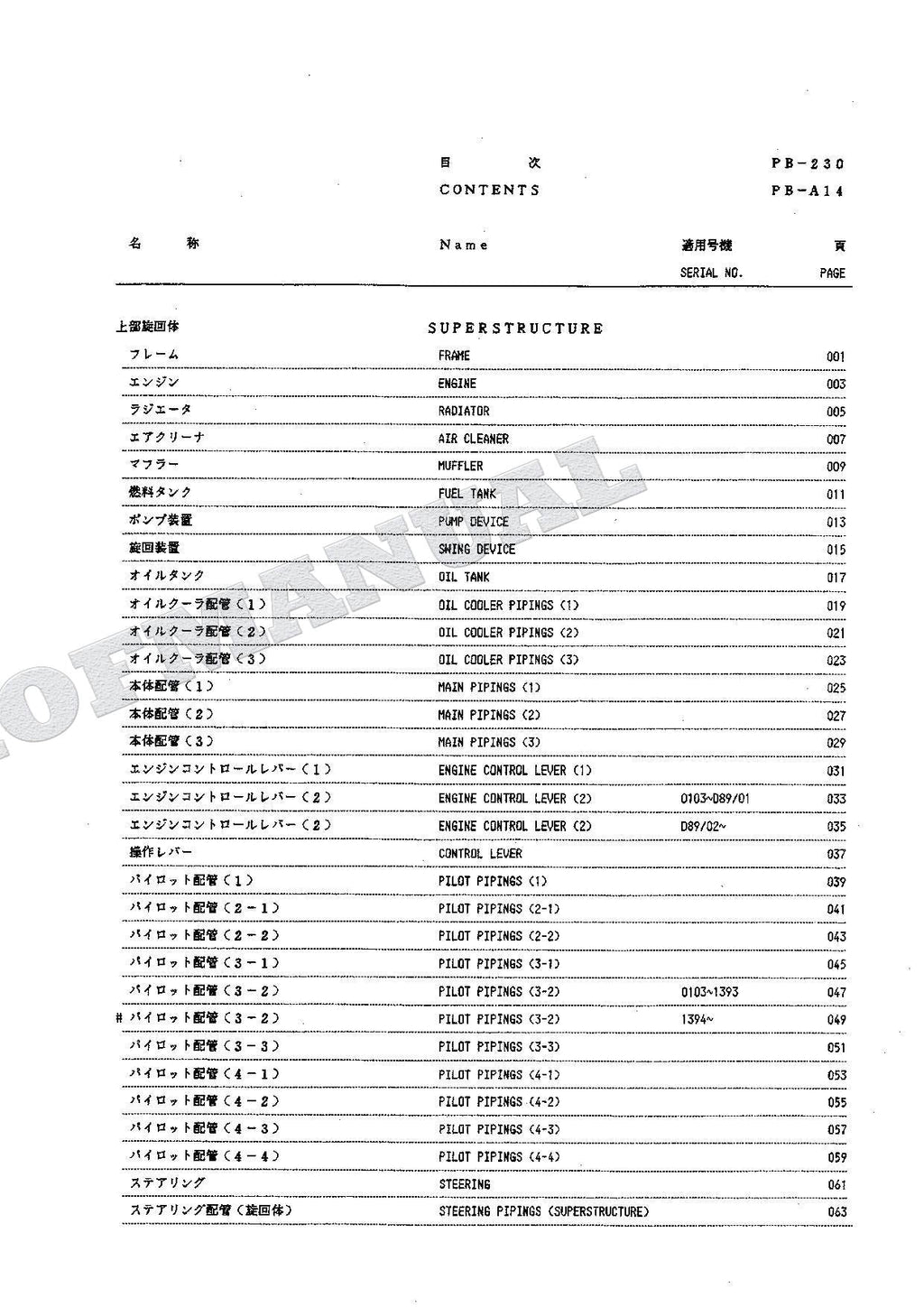 HITACHI EX100WD Excavator Parts Catalog Manual