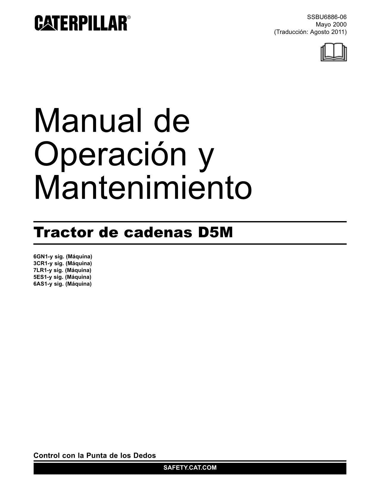 Caterpillar D5M Tractor de Cadenas Manual de Operación y Mantenimiento SSBU6886