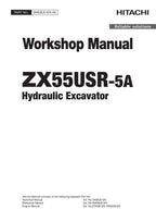 Hitachi ZX55USR-5A Excavator Workshop Service Repair manual