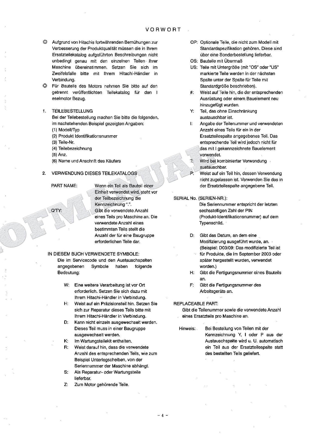 HITACHI ZAXIS ZX180LC ZX180LCN Excavator Parts Catalog Manual