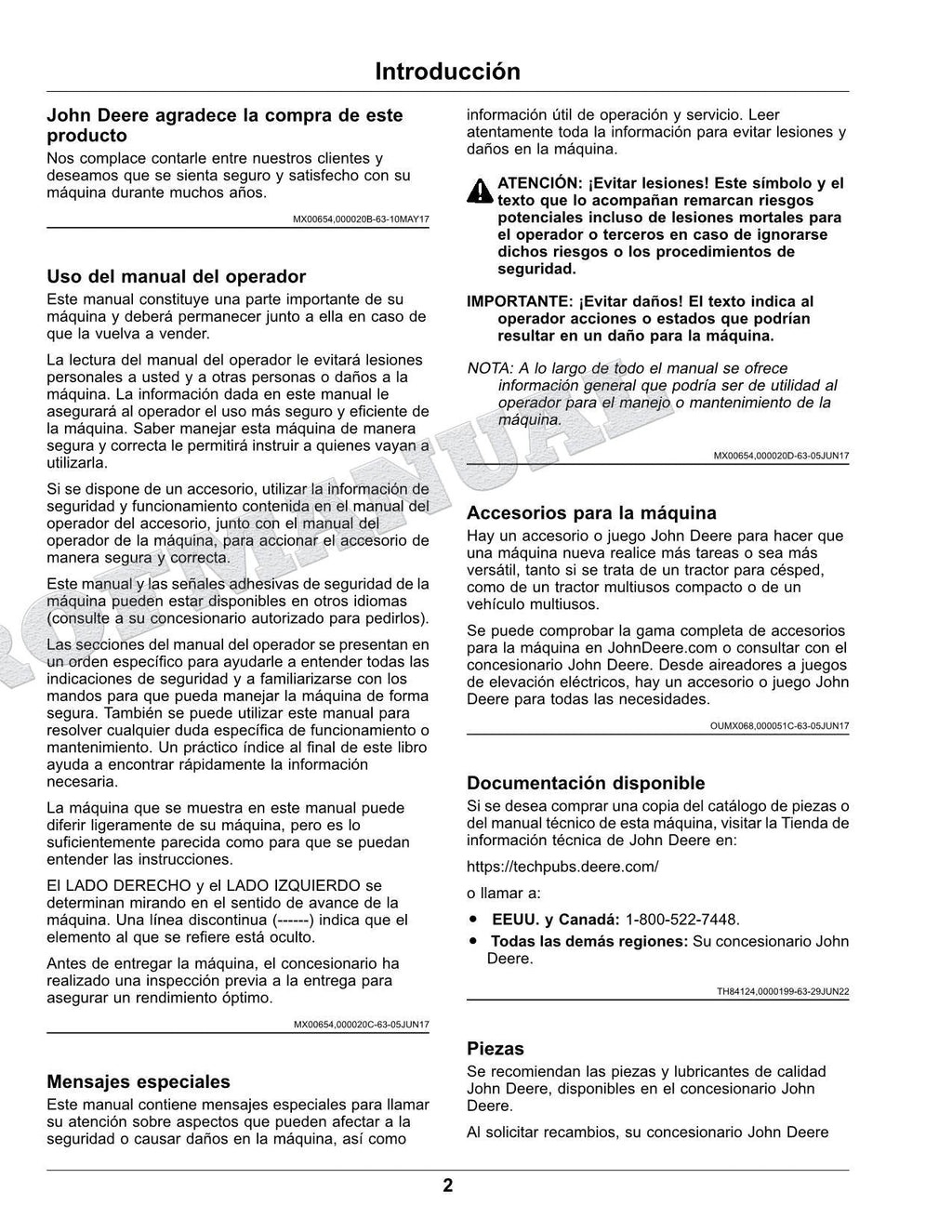 John Deere XUV 835E XUV 835R XUV 835M cocodrilo Manual del Operador 070001-