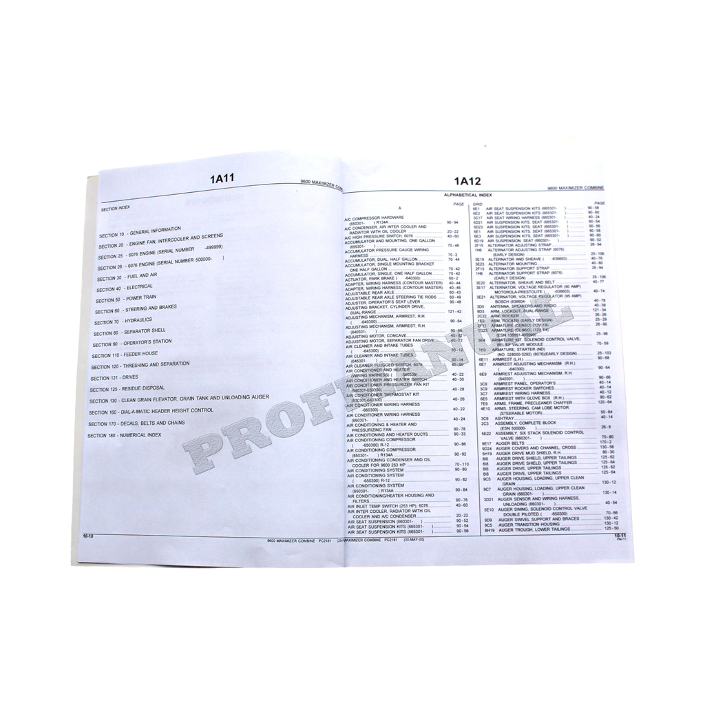 CATÁLOGO DE PIEZAS DE LA COSECHADORA JOHN DEERE 9600 MAXIMIZER + ¡BONIFICACIÓN!
