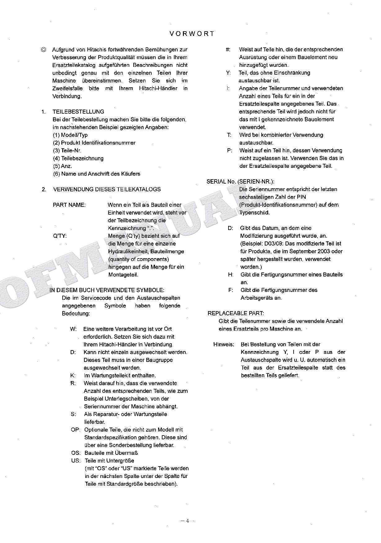 HITACHI ZAXIS ZX180LC-3 Innner Excavator Parts Catalog Manual