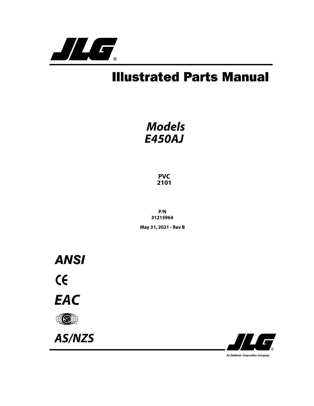 Manual del catálogo de piezas del elevador de pluma JLG E450AJ