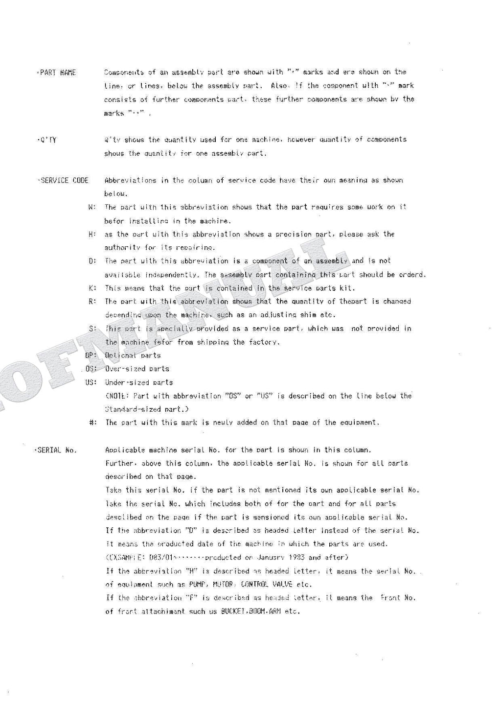 HITACHI WH04 Excavator Parts Catalog Manual SN 174-0001-