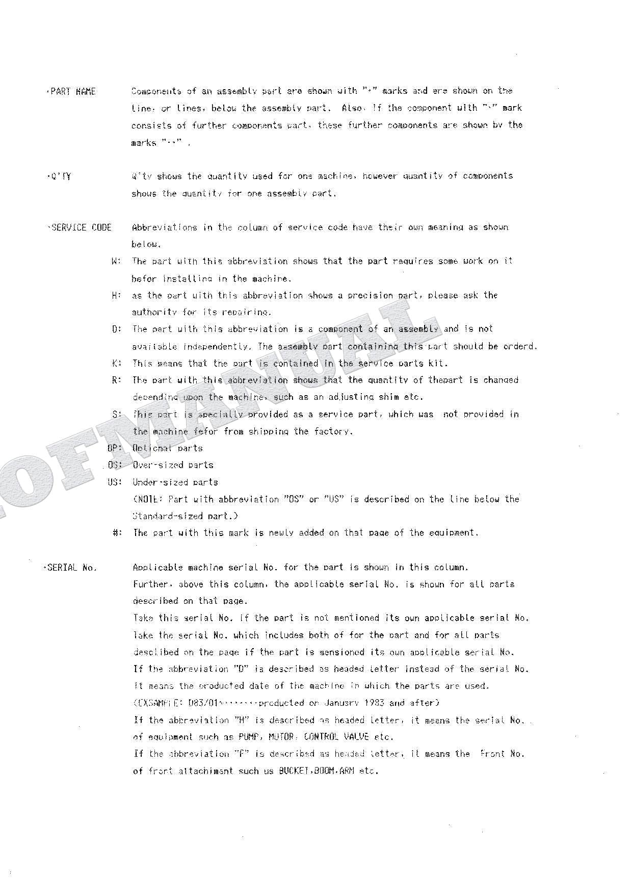 HITACHI WH04 Excavator Parts Catalog Manual SN 174-0001-