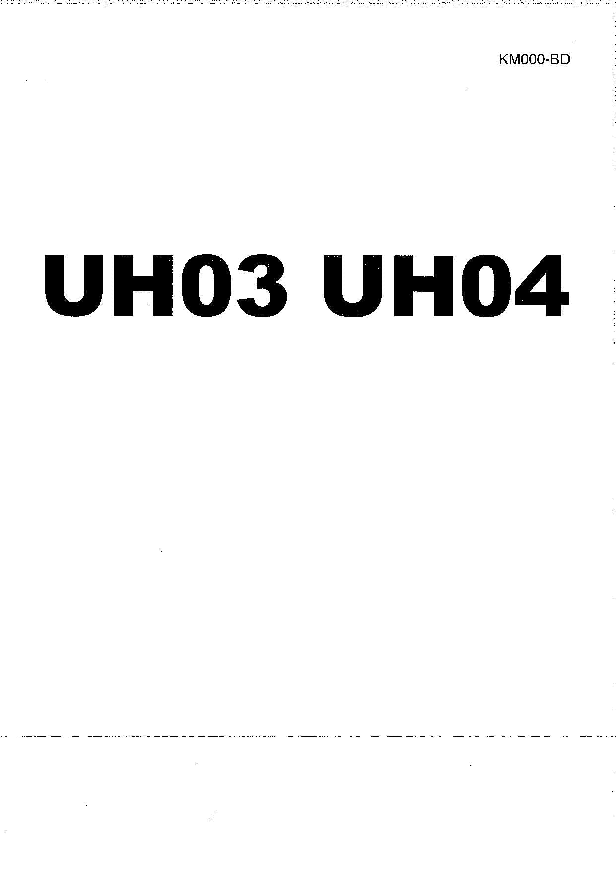 HITACHI UH03 UH04 Common SM A Excavator Service Manual