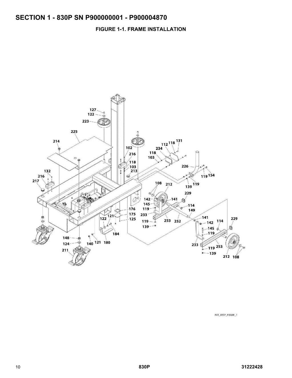 JLG 830P Vertical Mast Parts Catalog Manual Prior to P900020745