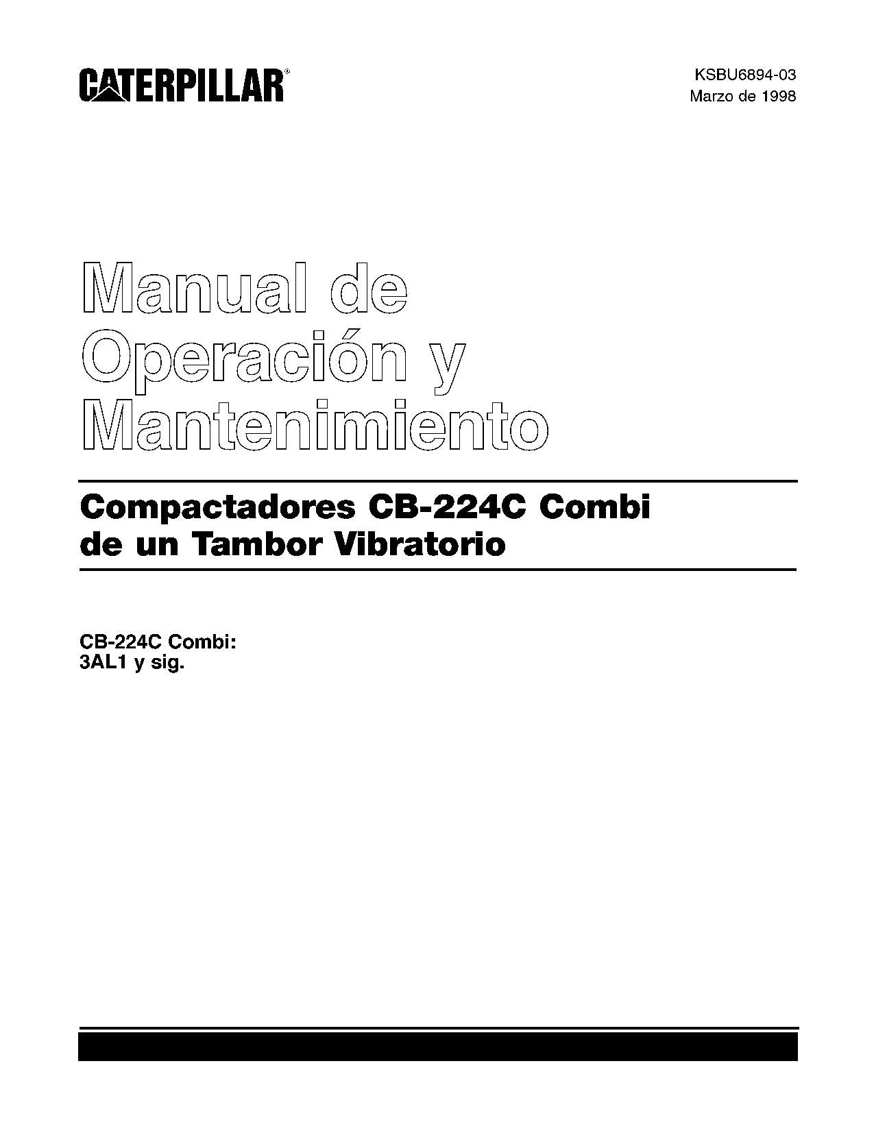 Caterpillar CB 224C Compactadora Manual de Operación y Mantenimiento Español