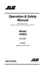 JLG 1500SJ Boom Lift Maintenance Operation Operators Manual 31220601