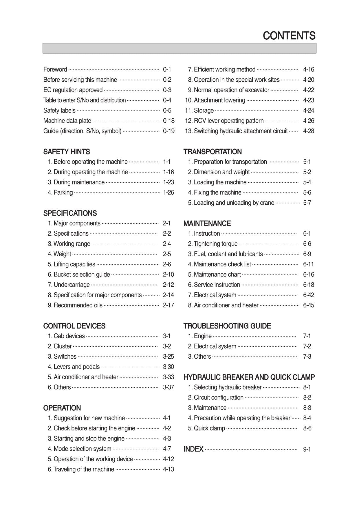 Hyundai R145CR-9A CRAWLER EXCAVATOR Operators Maintenance Manual