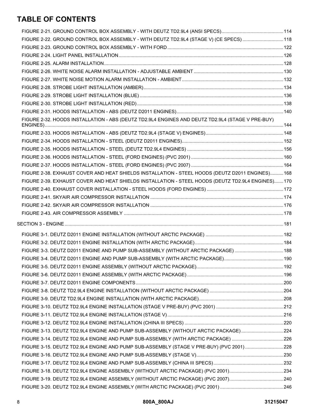 JLG 800AJ Boom Lift Parts Catalog Manual 31215047