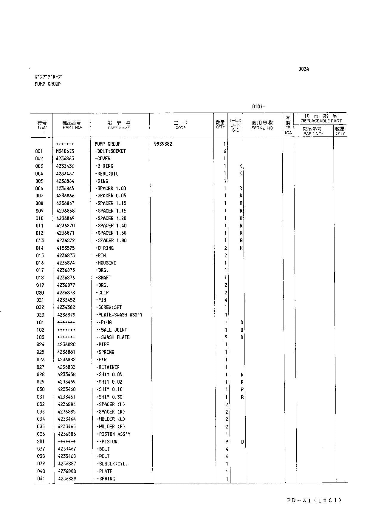 Hitachi LX30 Wheel Loader Equipment Component Parts Catalog Manual SN 0101-up