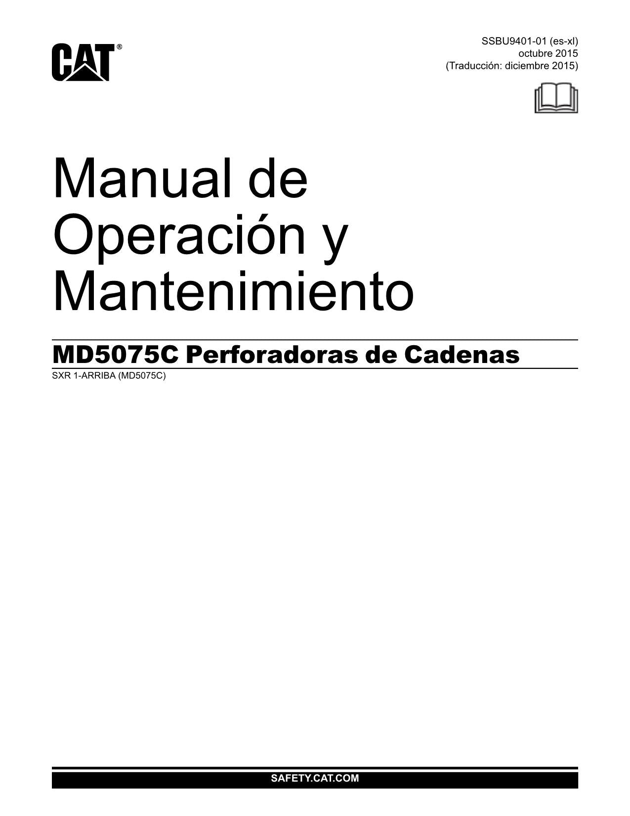 Caterpillar MD5075C Perforadora Giratoria Manual de Operación y Mantenimiento