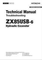 HITACHI ZAXIS ZX85USB-6 Excavator Troubleshooting +Schematic Technical Manual
