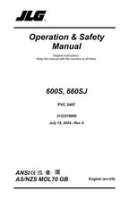 Manual del operador de mantenimiento y operación de plataformas elevadoras JLG 600S 660SJ 3122319000
