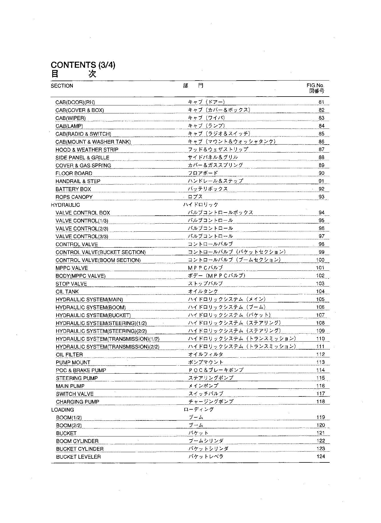 Hitachi LX450-7 Wheel Loader Parts Catalog Manual SN 000101-up