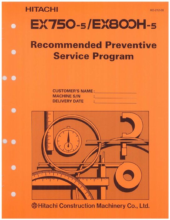 MANUAL DE SERVICIO DE LA EXCAVADORA HITACHI EX750-5 EX800H-5 KO21200