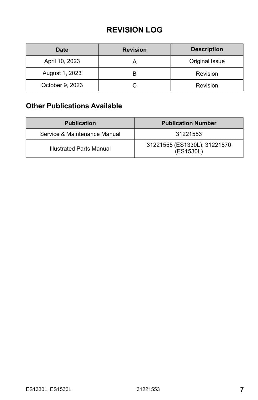 Manual del operador de mantenimiento y operación de elevadores de tijera JLG ES1330L ES1530L 31221553