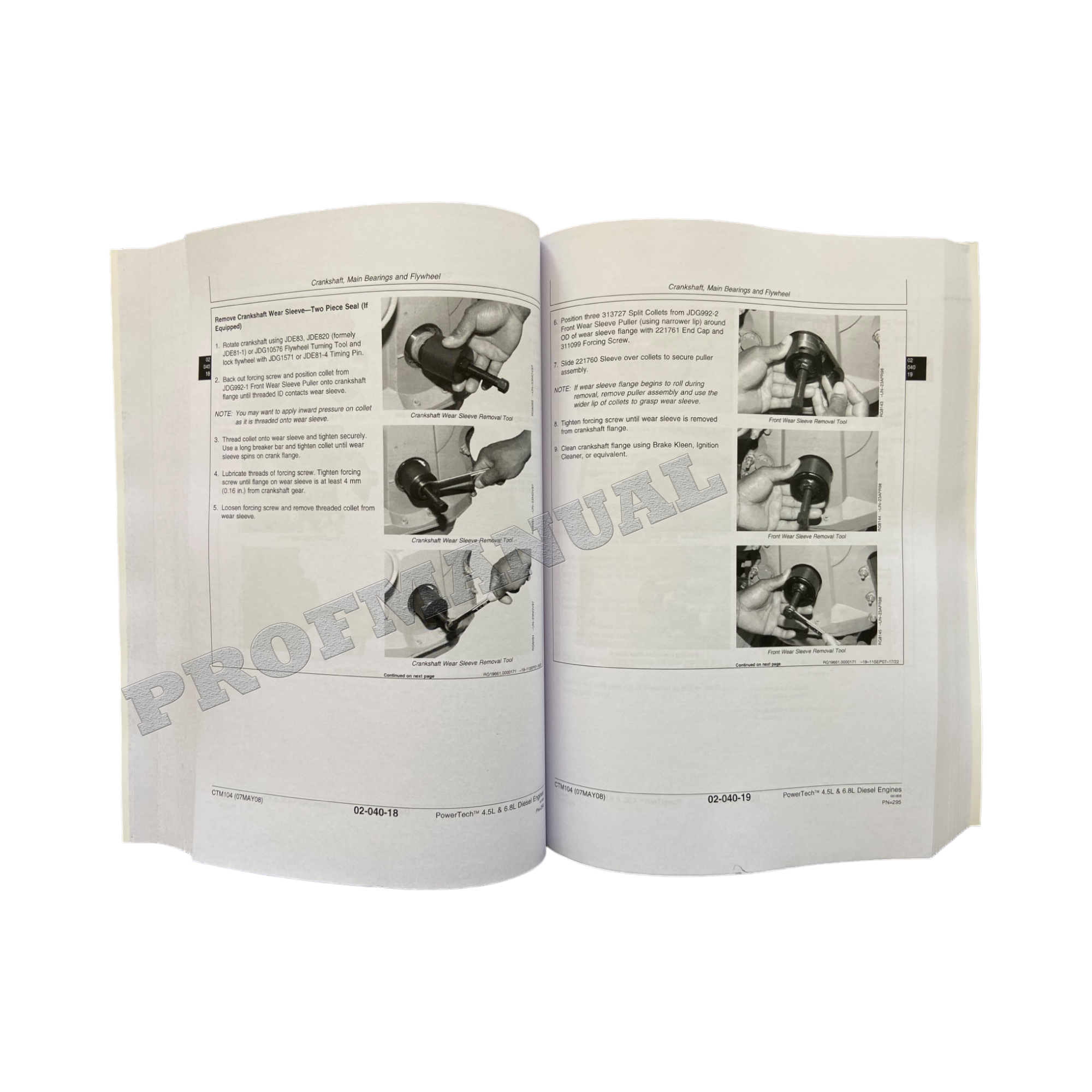 John Deere 4045 6068 4.5L 6.8L Motor MANUAL DE SERVICIO Y REPARACIÓN Mundial CTM104