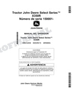 John Deere X350R Tractor Manual del Operador Español SN 150001-