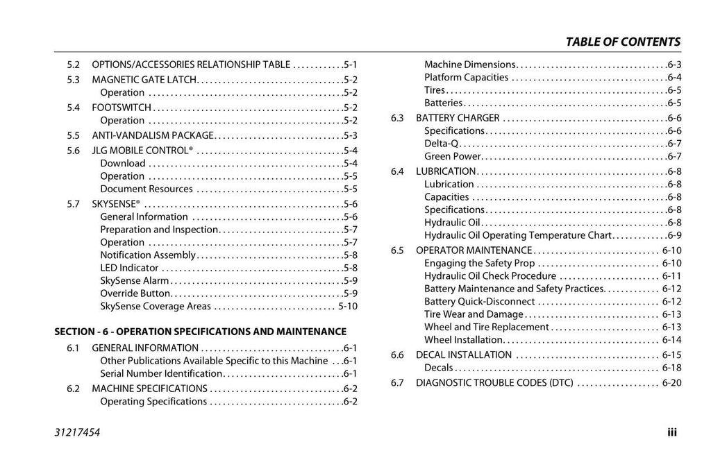 Manual del operador de mantenimiento y operación de elevadores de tijera JLG ES1330L ES1530L 31217454