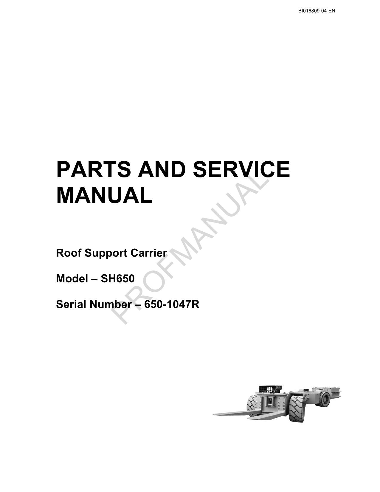 Manual del catálogo de piezas de tajo largo subterráneo del transportador Caterpillar SH650 650 1047R