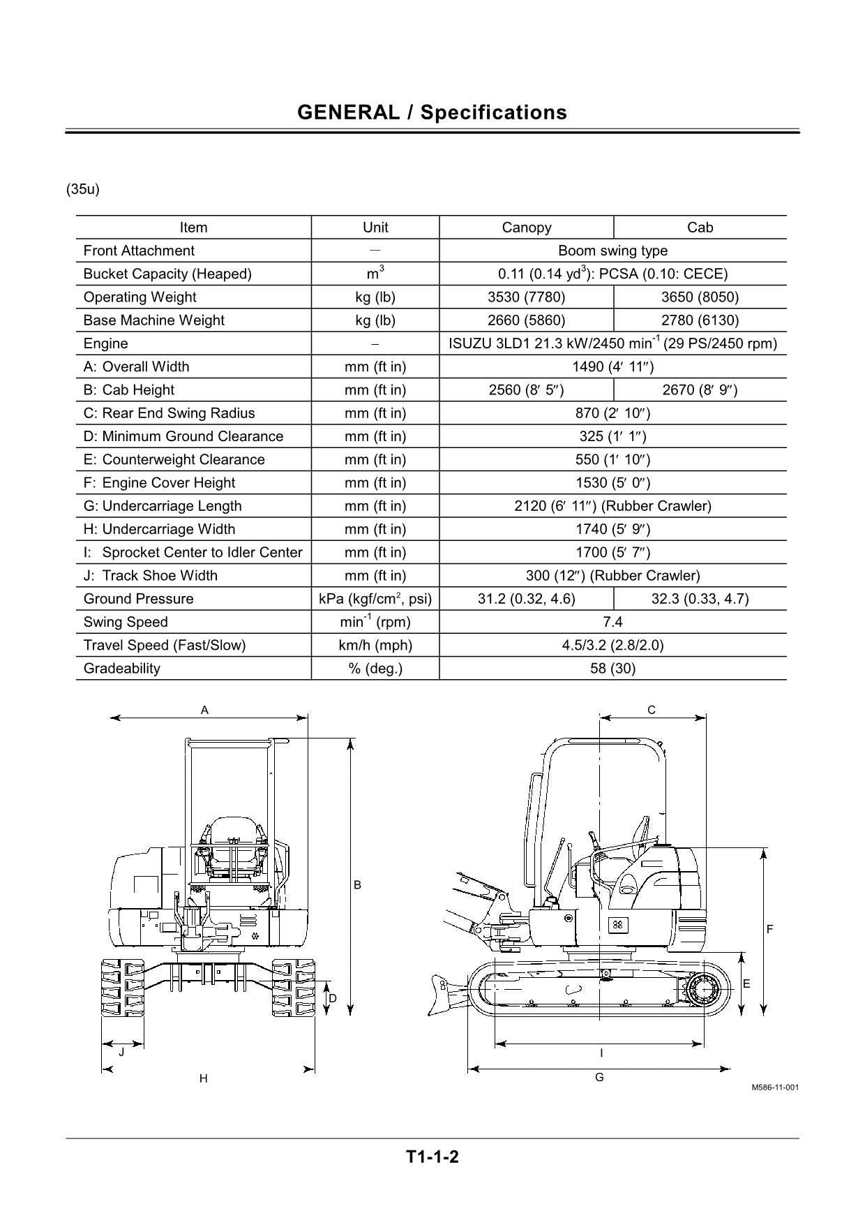 Hitachi EX27U EX35U Excavator Operational Test Troublesh Service Manual Scheme