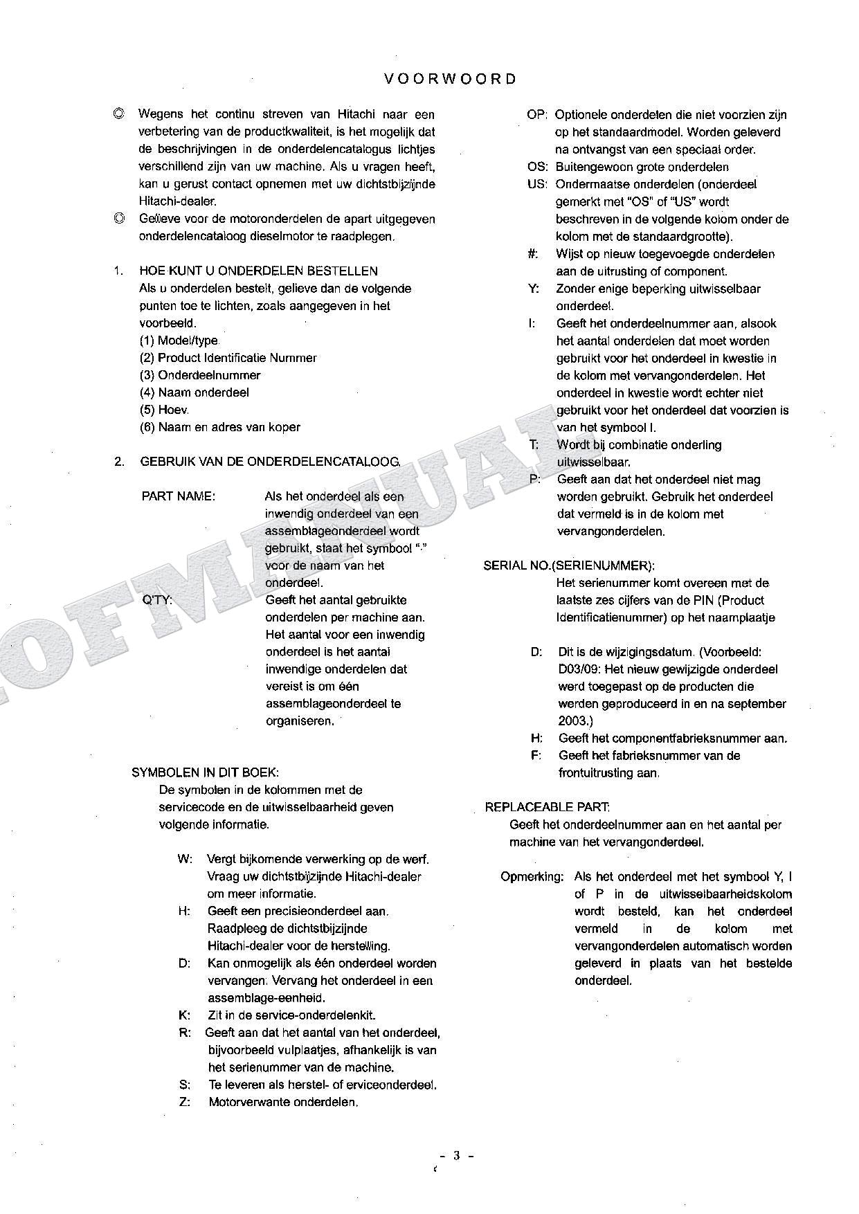 HITACHI ZAXIS ZX135US ZX135US-E ZX135USK Excavator Parts Catalog Manual
