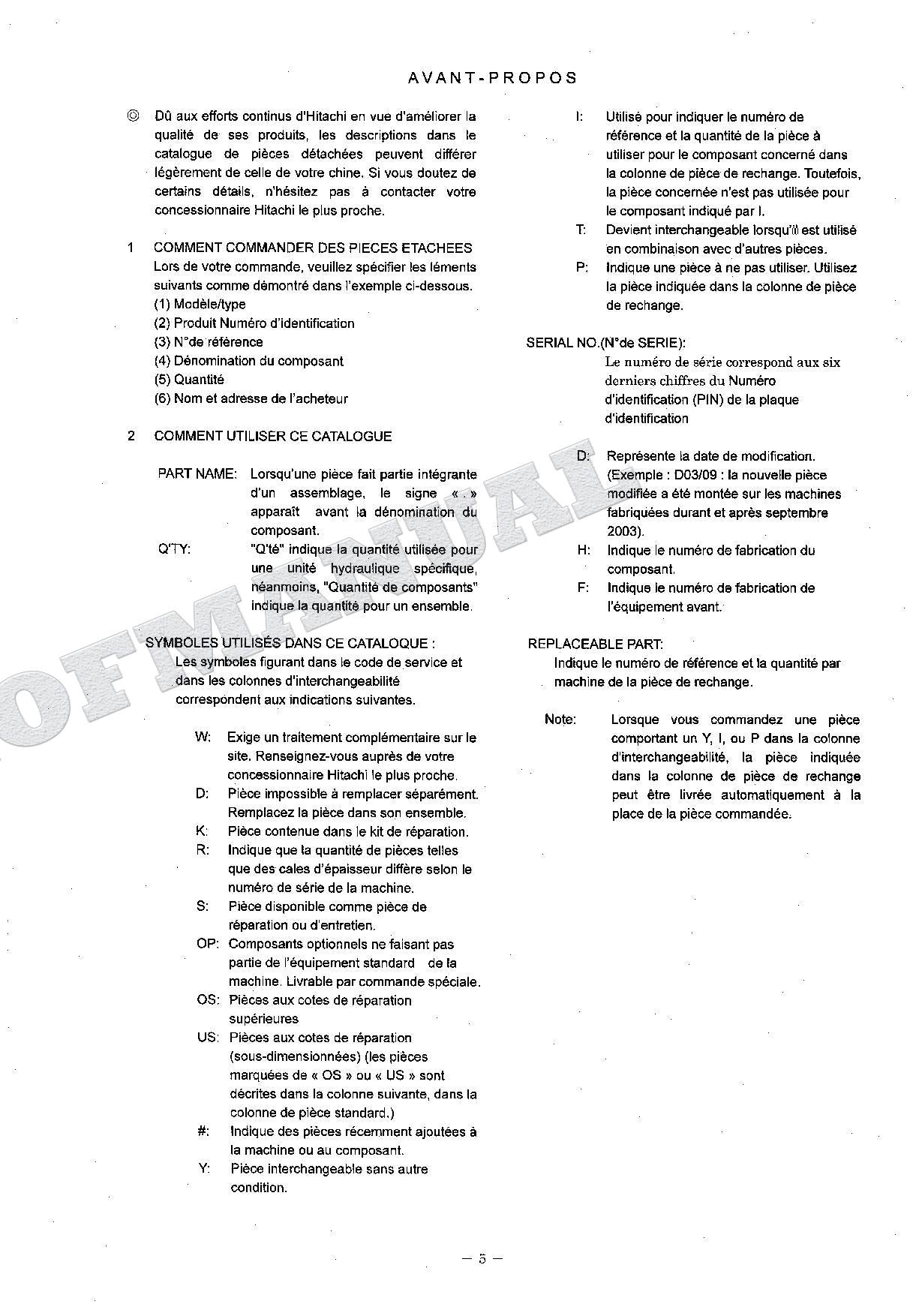 HITACHI ZAXIS ZX160LC-3 Innner Excavator Parts Catalog Manual