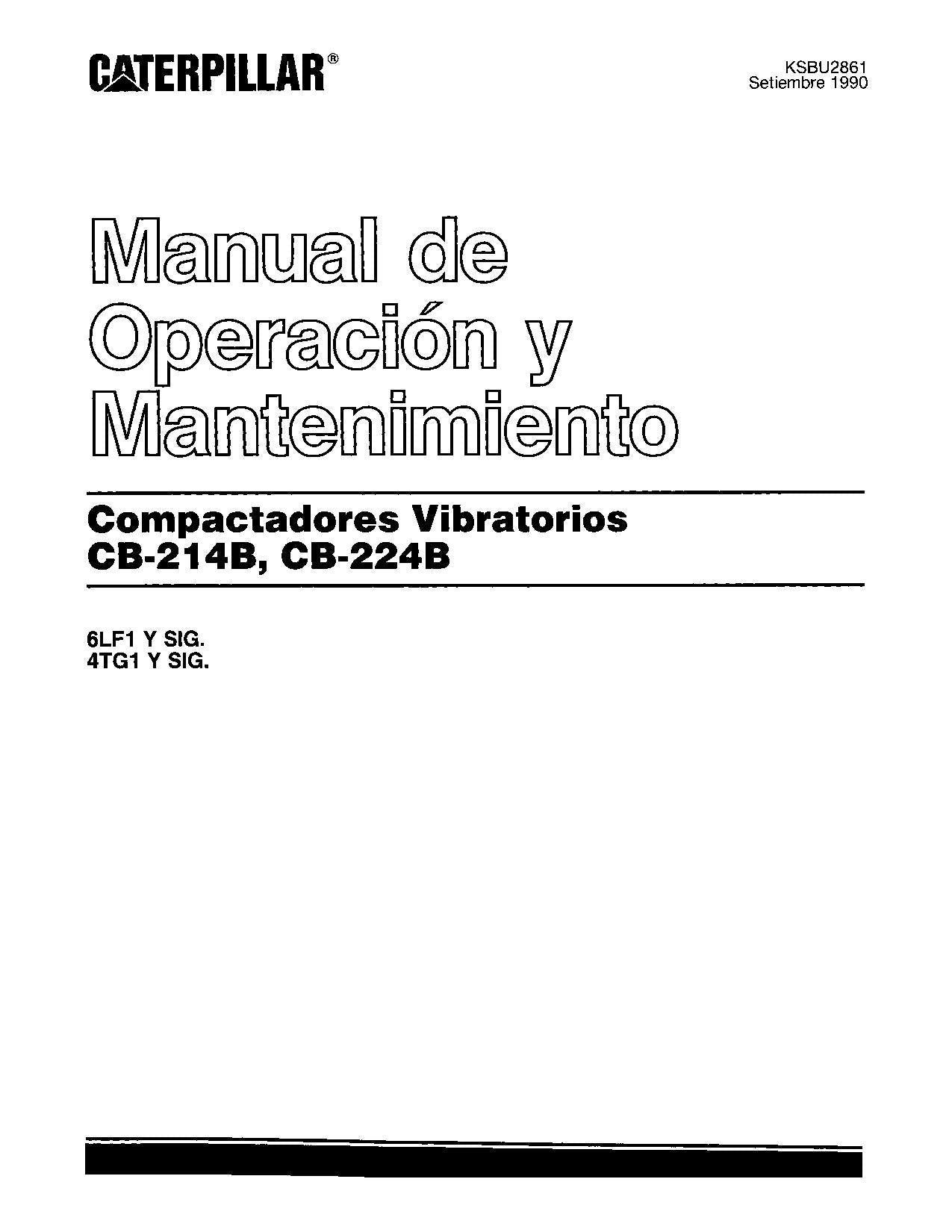 Caterpillar CB 214B CB 224B Compactadora Manual de Operación y Mantenimiento