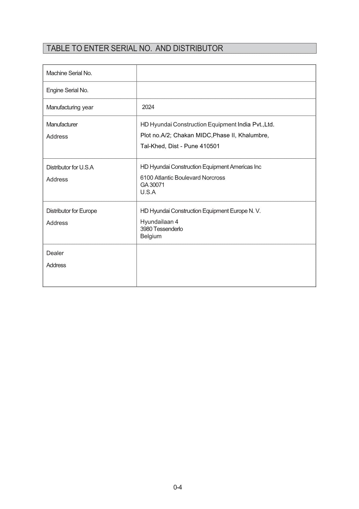 Hyundai HX210HD+ HX220HD+ CRAWLER EXCAVATOR Operators Maintenance Manual