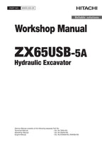 Manual de servicio y reparación de la excavadora Hitachi ZX65USB-5A