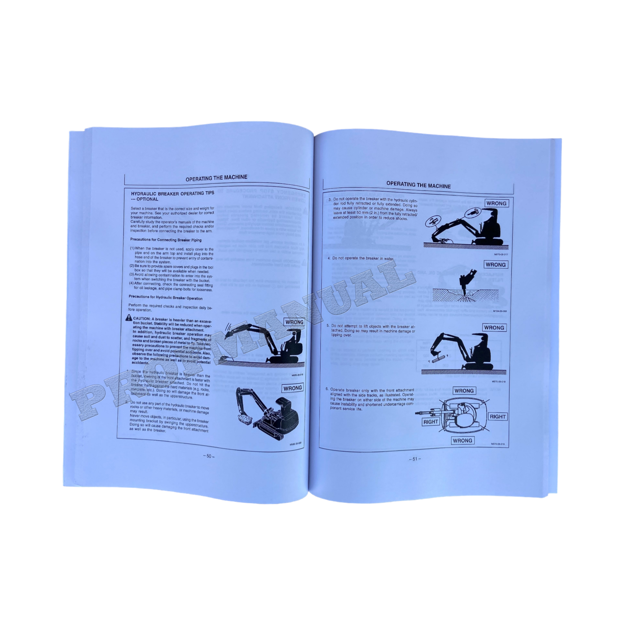 HITACHI EX40U EX50U EXCAVATOR OPERATORS MANUAL