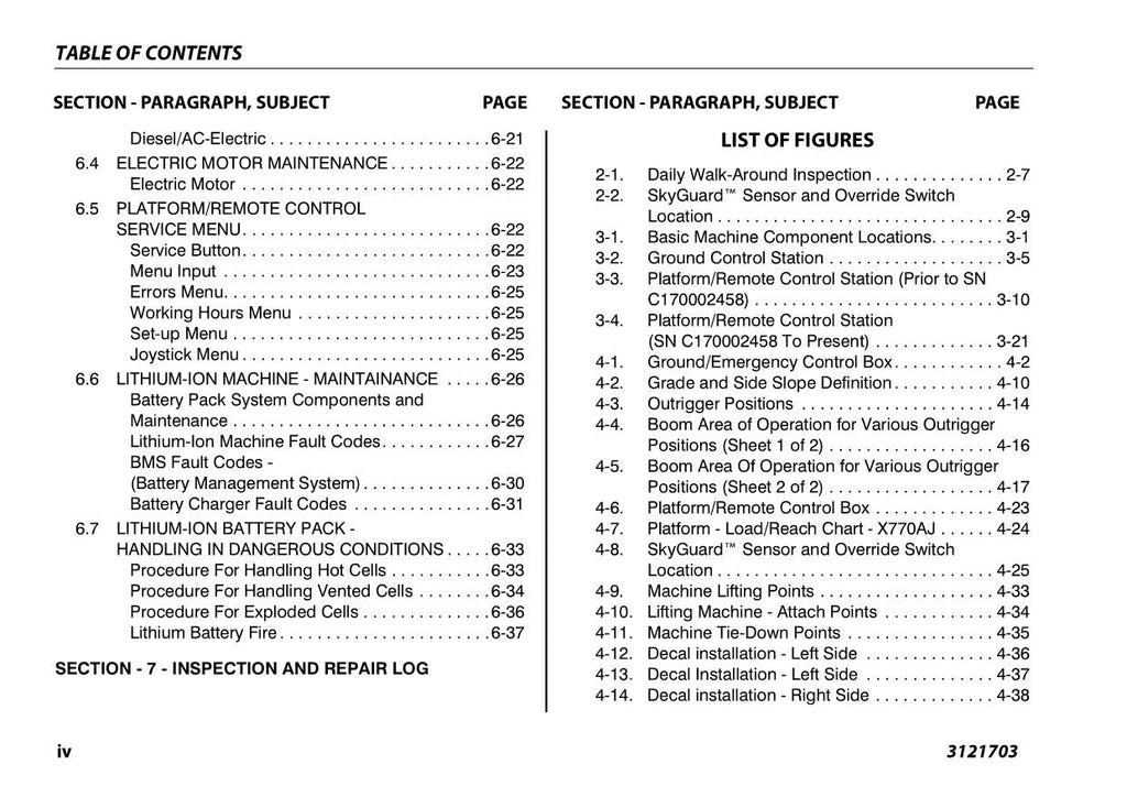 JLG X770AJ Compact Crawler Boom Maintenance Operation Operators Manual