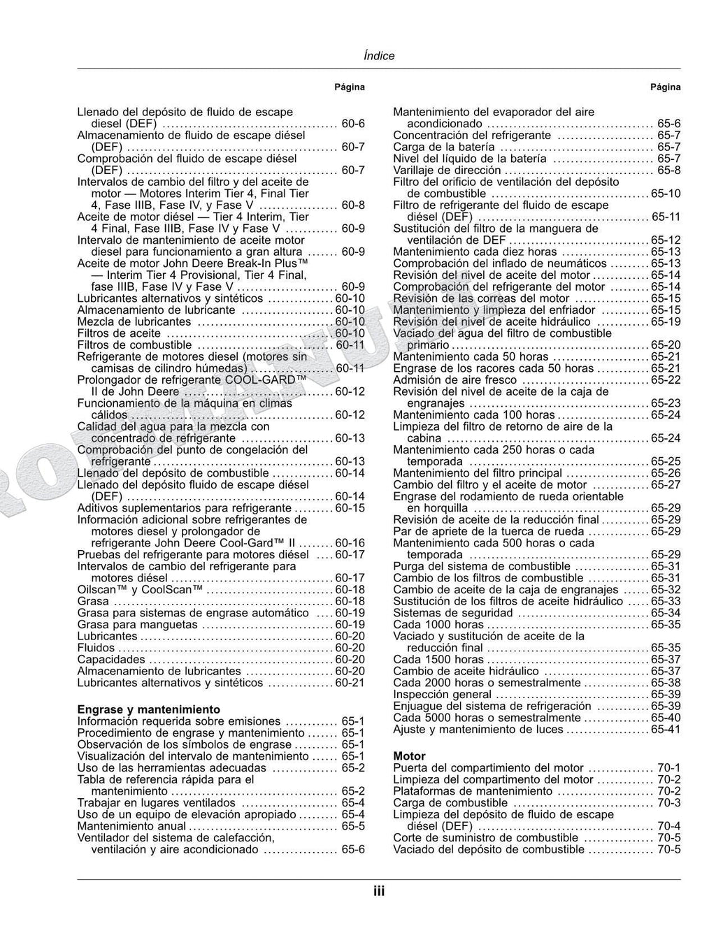 John Deere W155 hileradora Manual del Operador Español