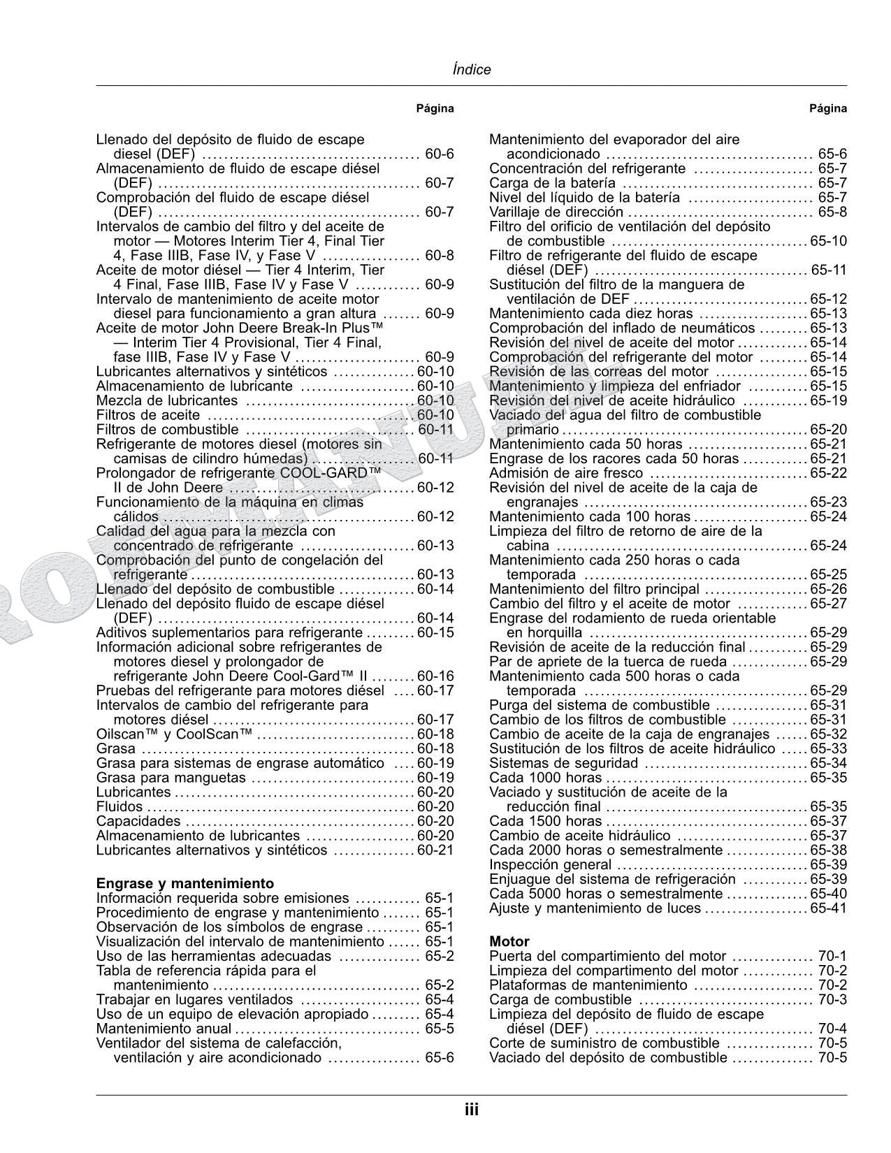 John Deere W155 hileradora Manual del Operador Español