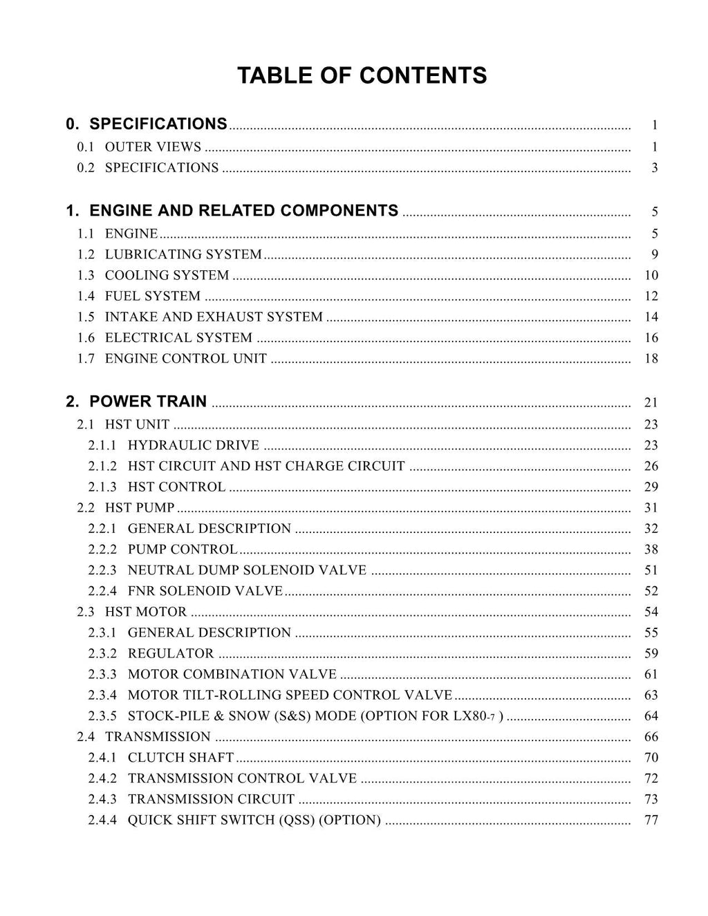 Hitachi LX70-7 LX80-7 Wheel Loader Technical Manual +Schematics KM-TL077E-00