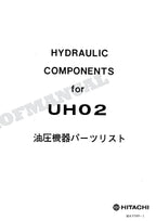 HITACHI UH02 Equipment Component Excavator Parts Catalog Manual