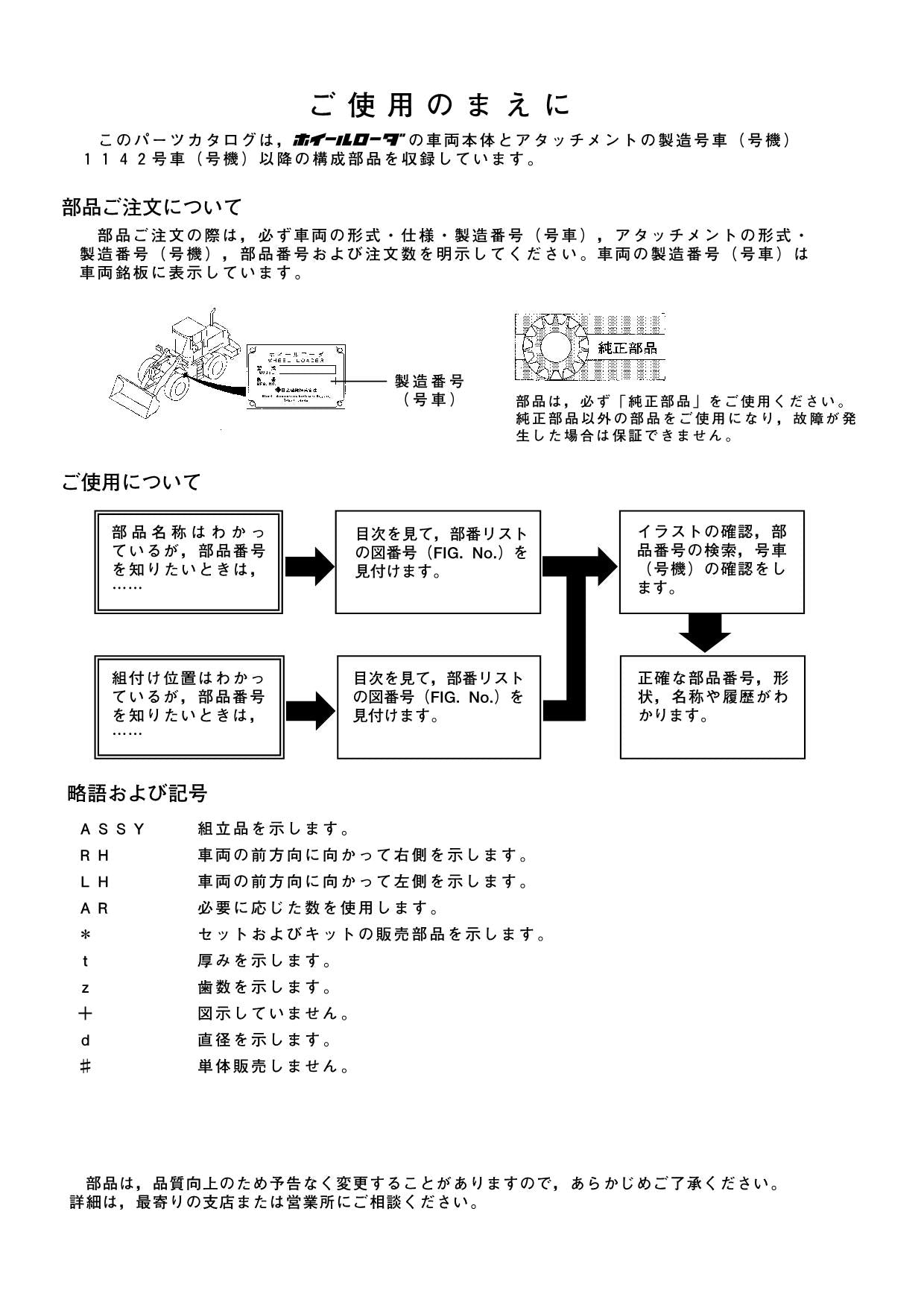 Hitachi LX110-7 Wheel Loader Parts Catalog Manual SN 001142-up