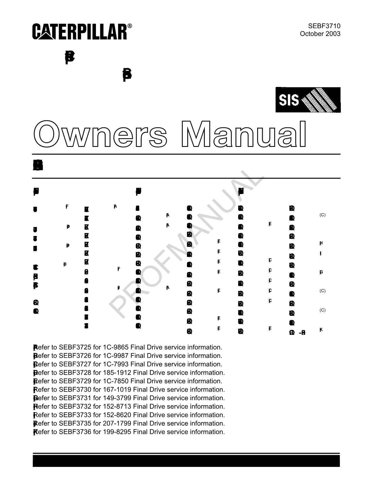 Caterpillar Cat Cipi Undercarriage Includes 6 Different Parts Catalog Manual