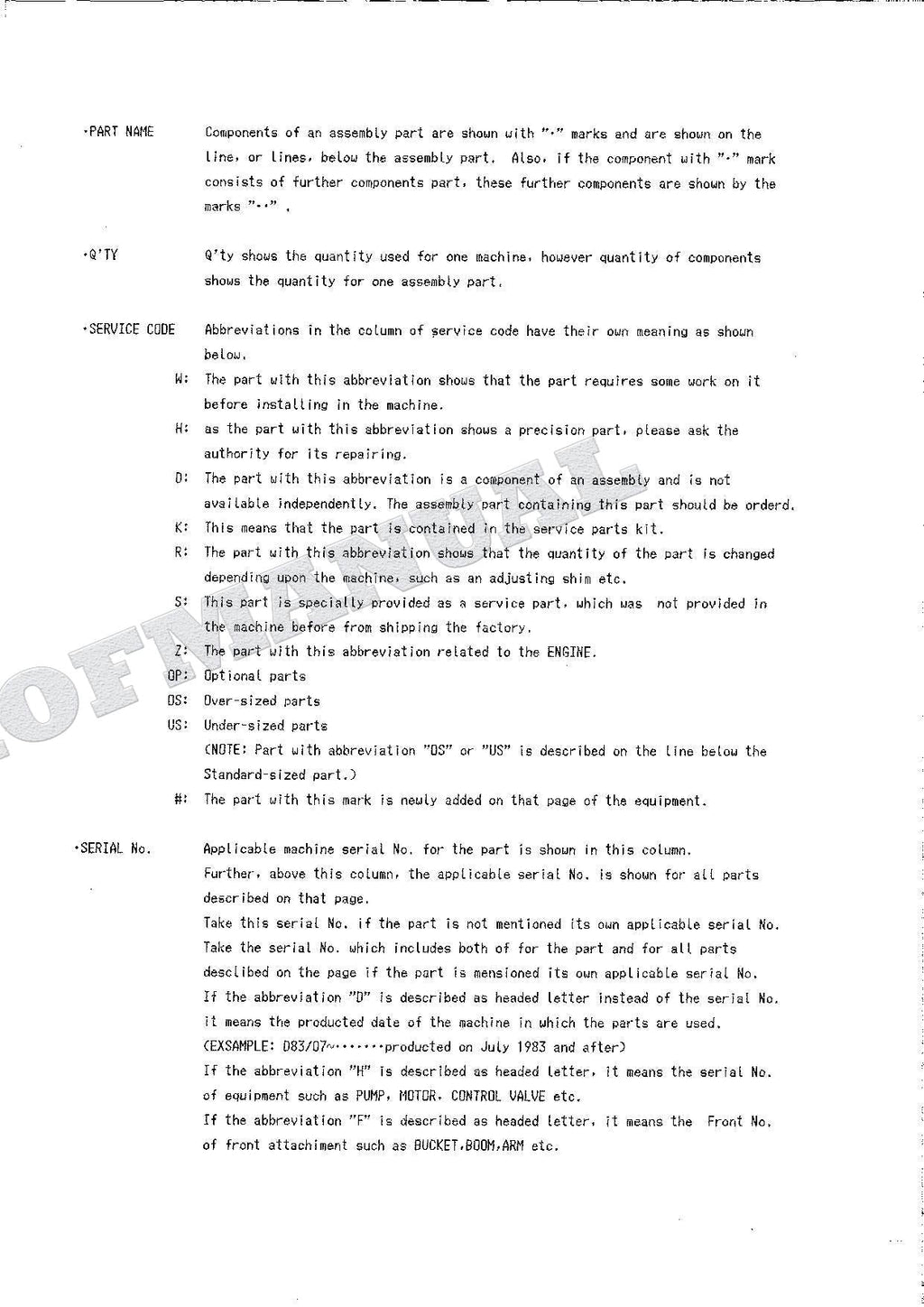HITACHI UH04-7 Excavator Parts Catalog Manual P12A-1-4