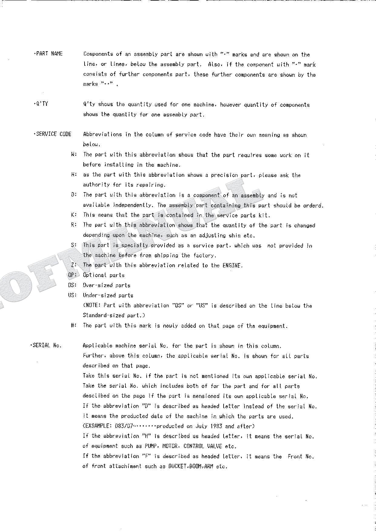 HITACHI UH04-7 Excavator Parts Catalog Manual P12A-1-4