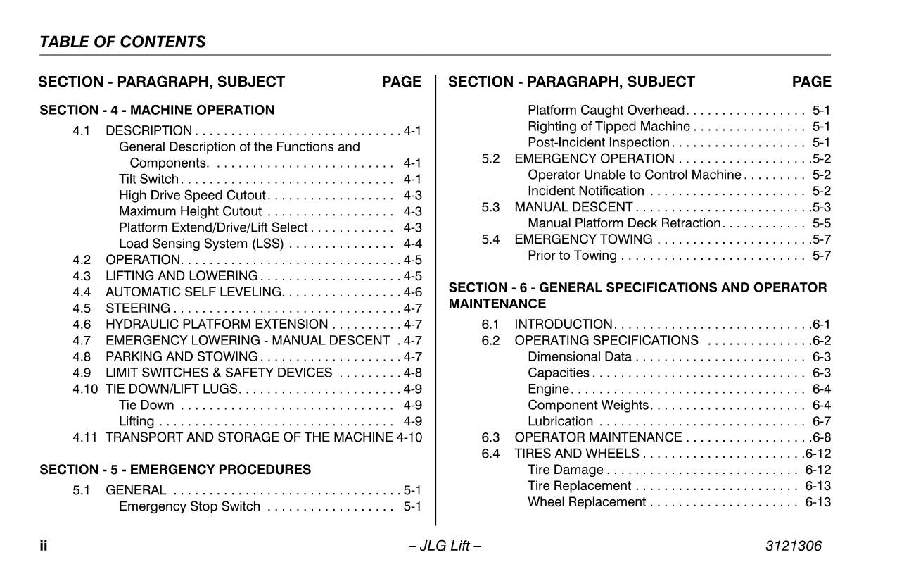 LIFTLUX 203-24 Scissor Lift Maintenance Operation Operators Manual 3121306