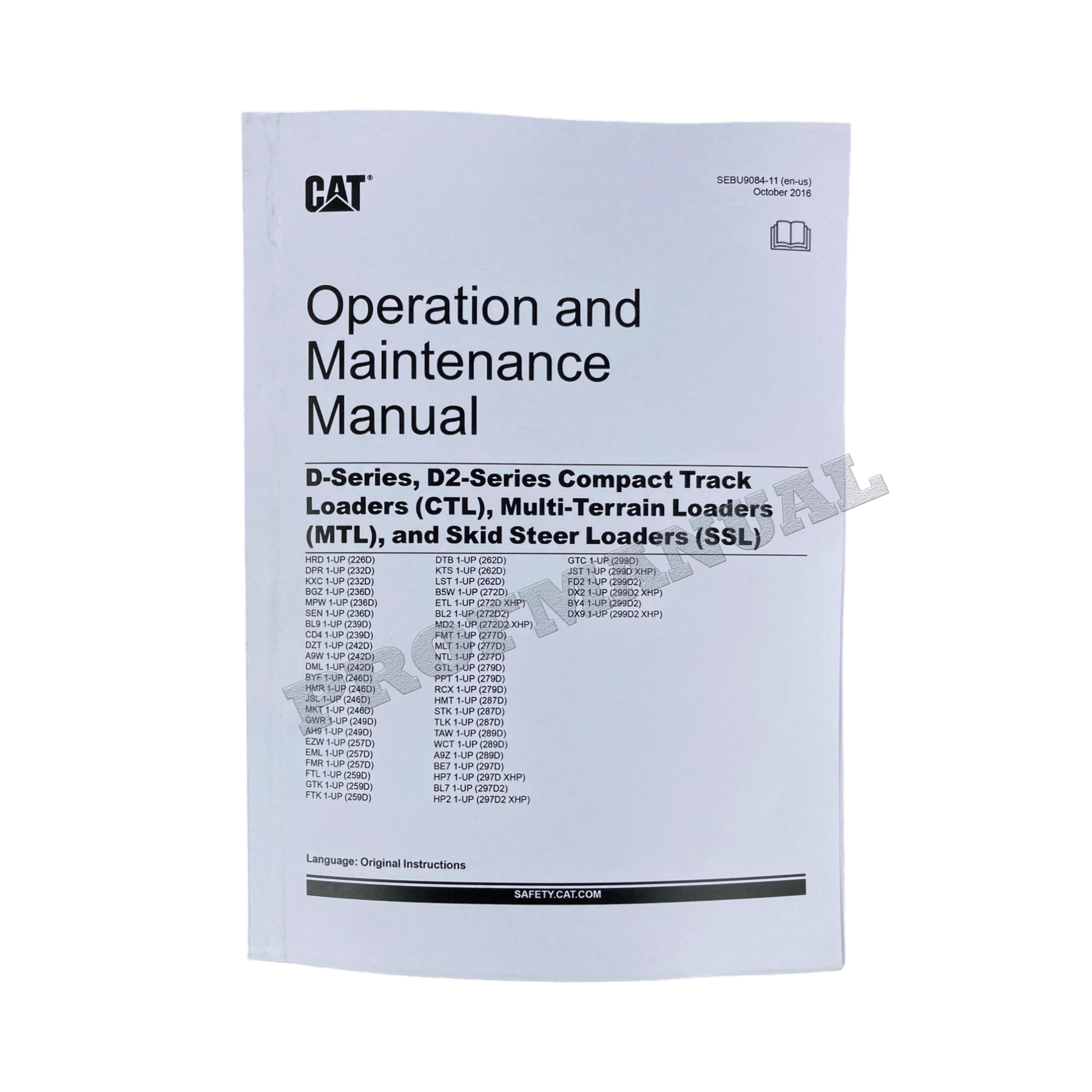 CATERPILLAR 226D 232D 236D 239D 242D 249D 257D 259D 262D 272D MANUAL DEL OPERADOR
