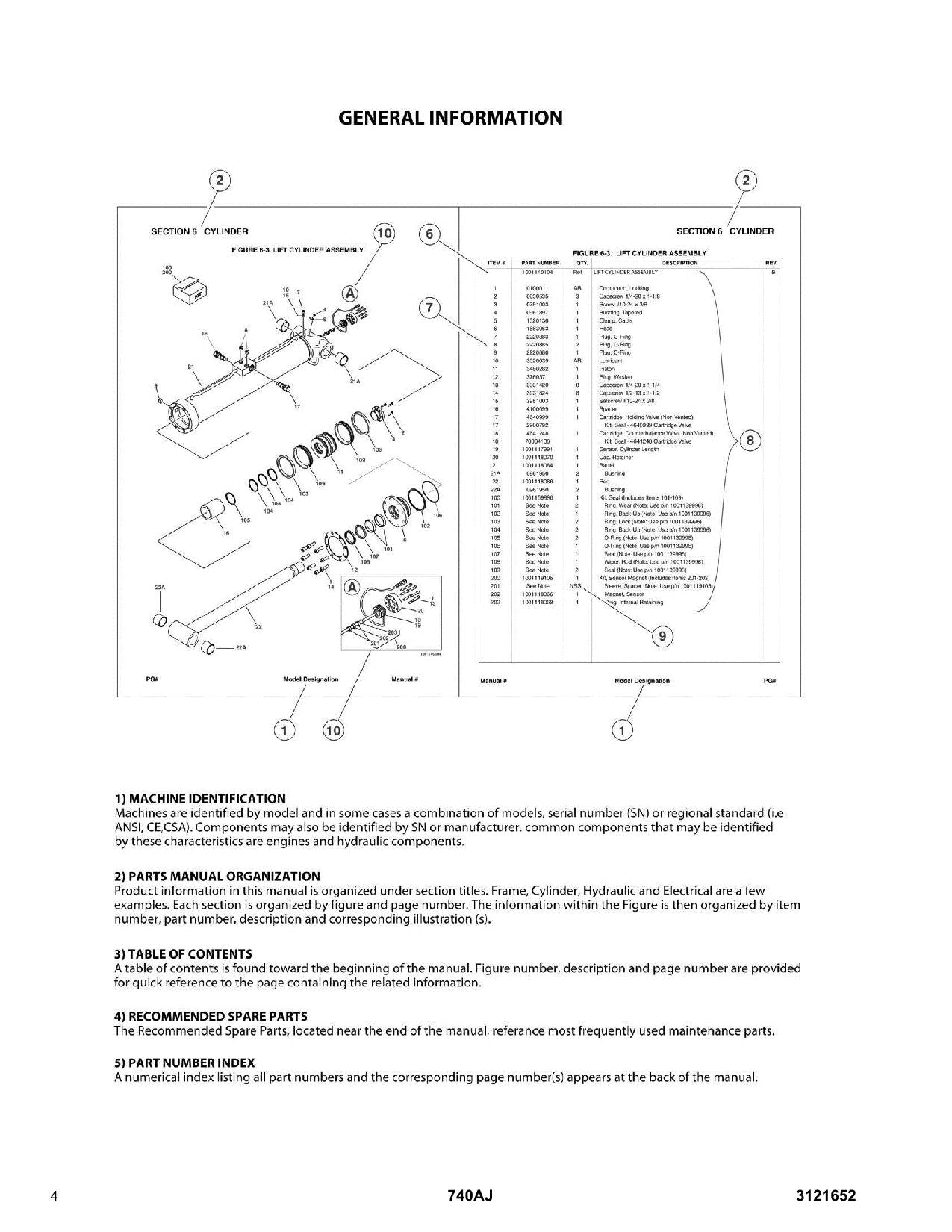 JLG 740AJ Boom Lift Parts Catalog Hard Copy Manual