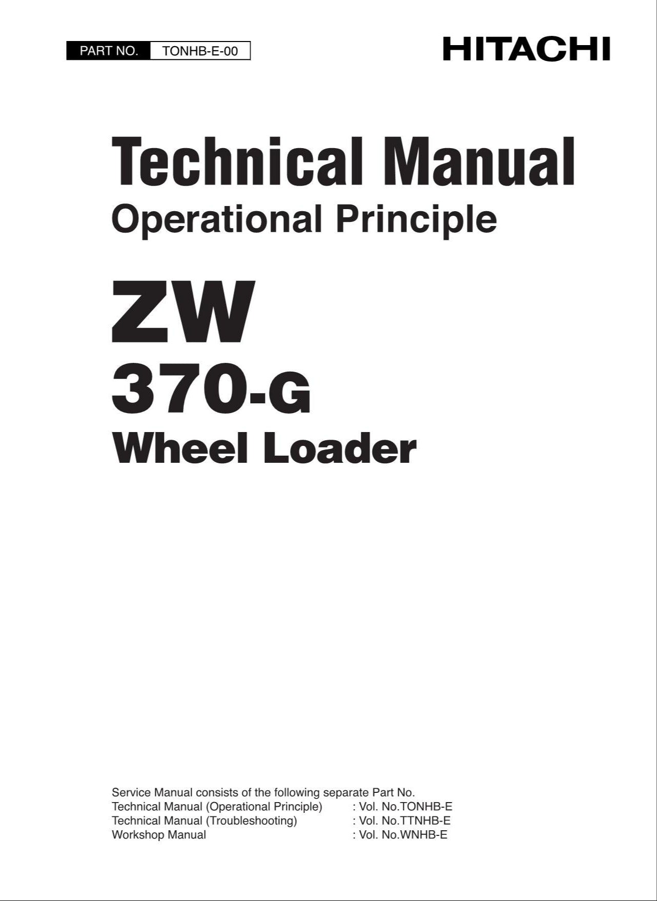 Hitachi ZW370-G Wheel Loader Technical Manual Operational Principle